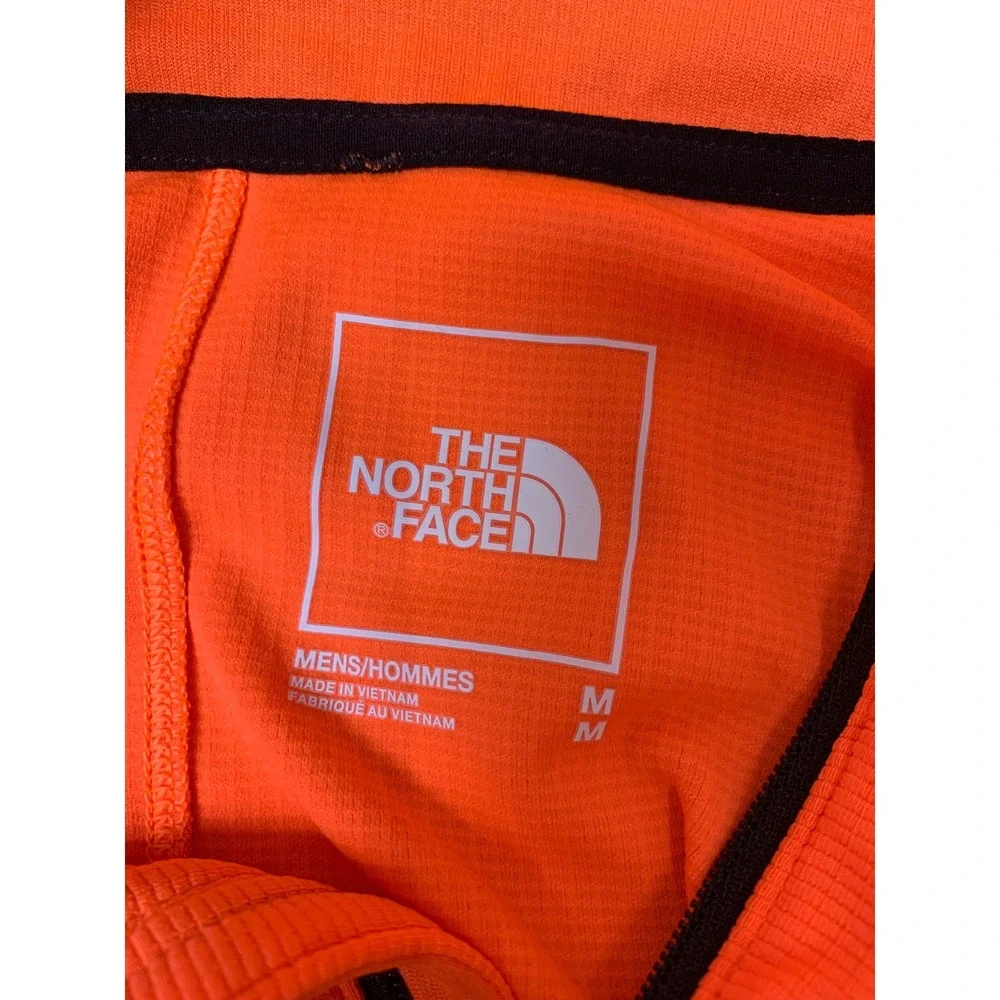 The North Face Quarter Zip Pullover Mens Medium Orange Excellent Thumbholes NF0A